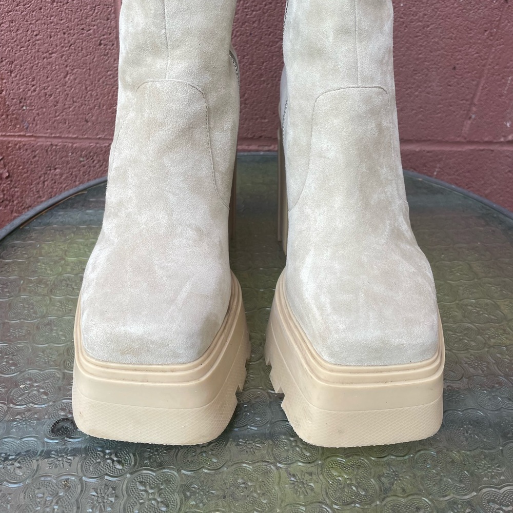 Syro Suede Platform Square Toe Boots Size 9 - Picture 3 of 15